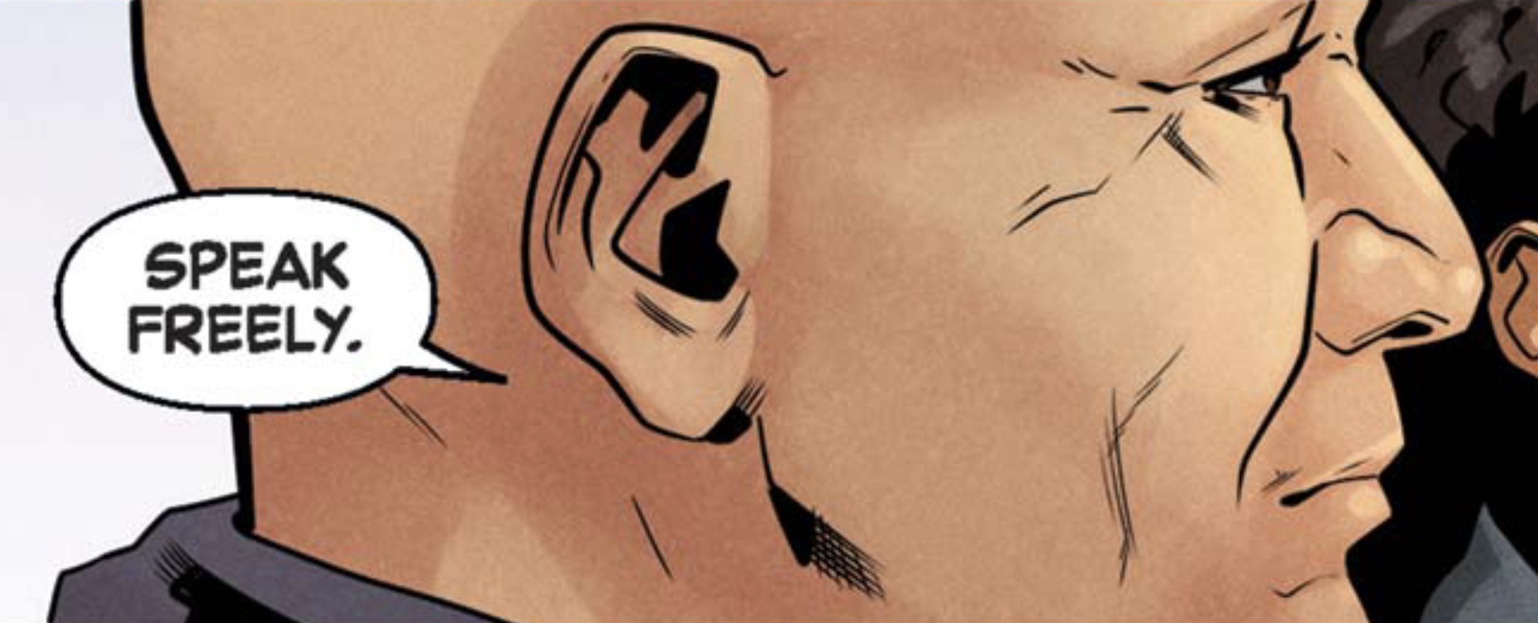 Boba Fett in a Star Wars comic panel: "Speak freely."