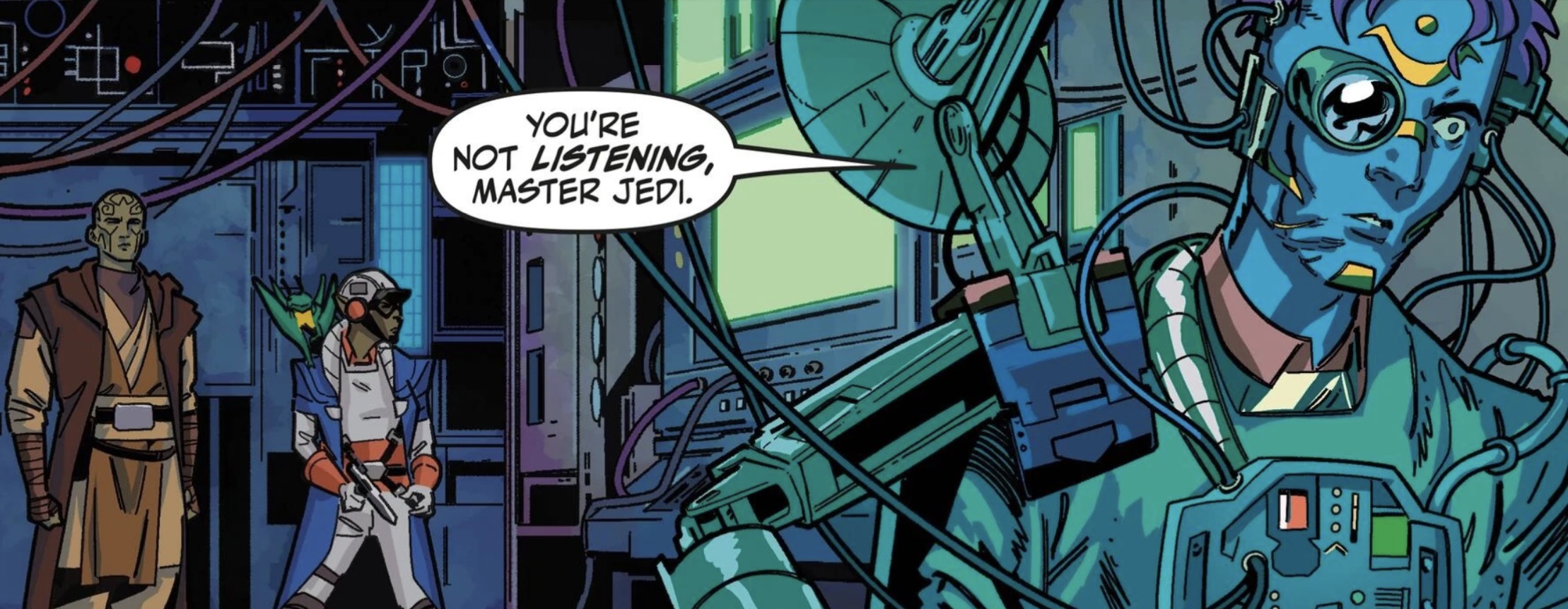 Star Wars comic panel: "You're not listening, Master Jedi."
